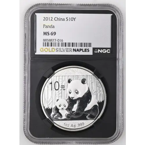 2012 - 1oz Panda Silver Coin - China 10Yn - NGC MS69 (S18A-B22)